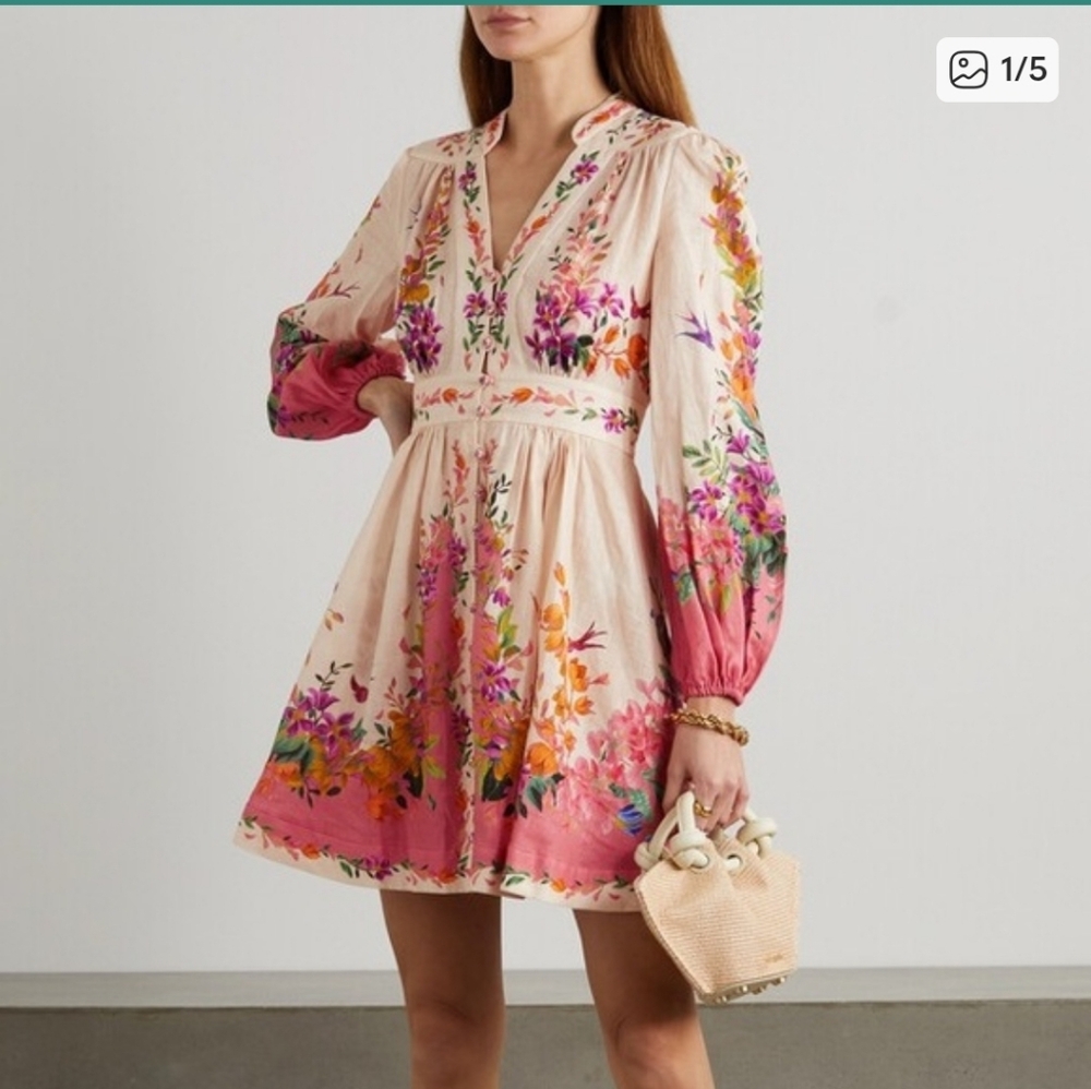 Zimmermann Tropicana Mini Dress Linen Size 2
